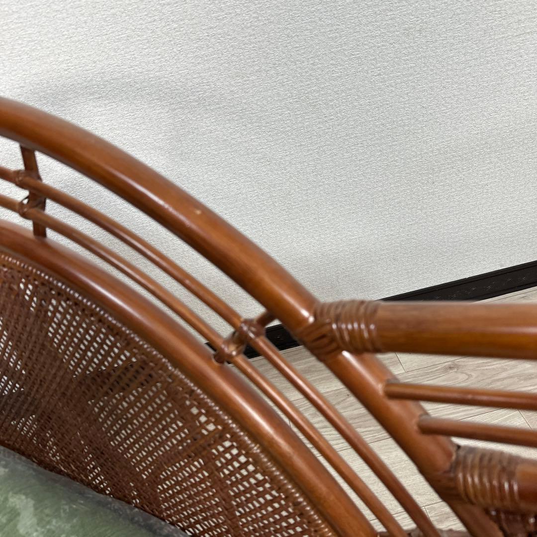 今枝ラタン ソファ グリーン 幅185cm A-125LD-グローバル 31※