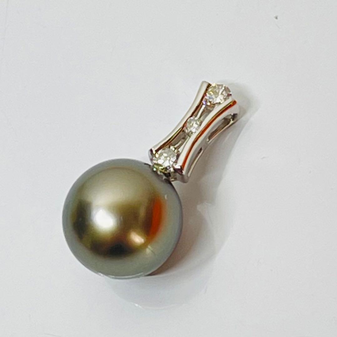 黒蝶真珠ダイヤモンドpt900ペンダントトップ