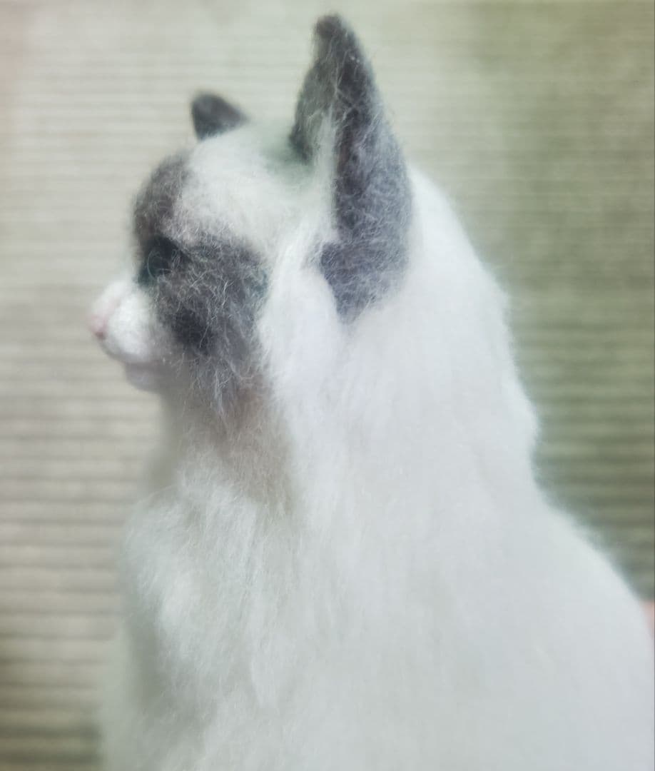羊毛フェルト 　猫 　ラグドール 置物　観賞用