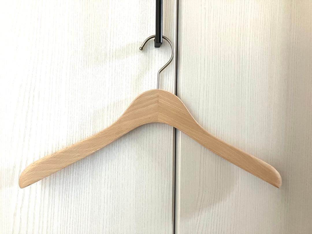 木製ハンガー(ブナ材) 湾曲型 木地/W38cm　30本セット
