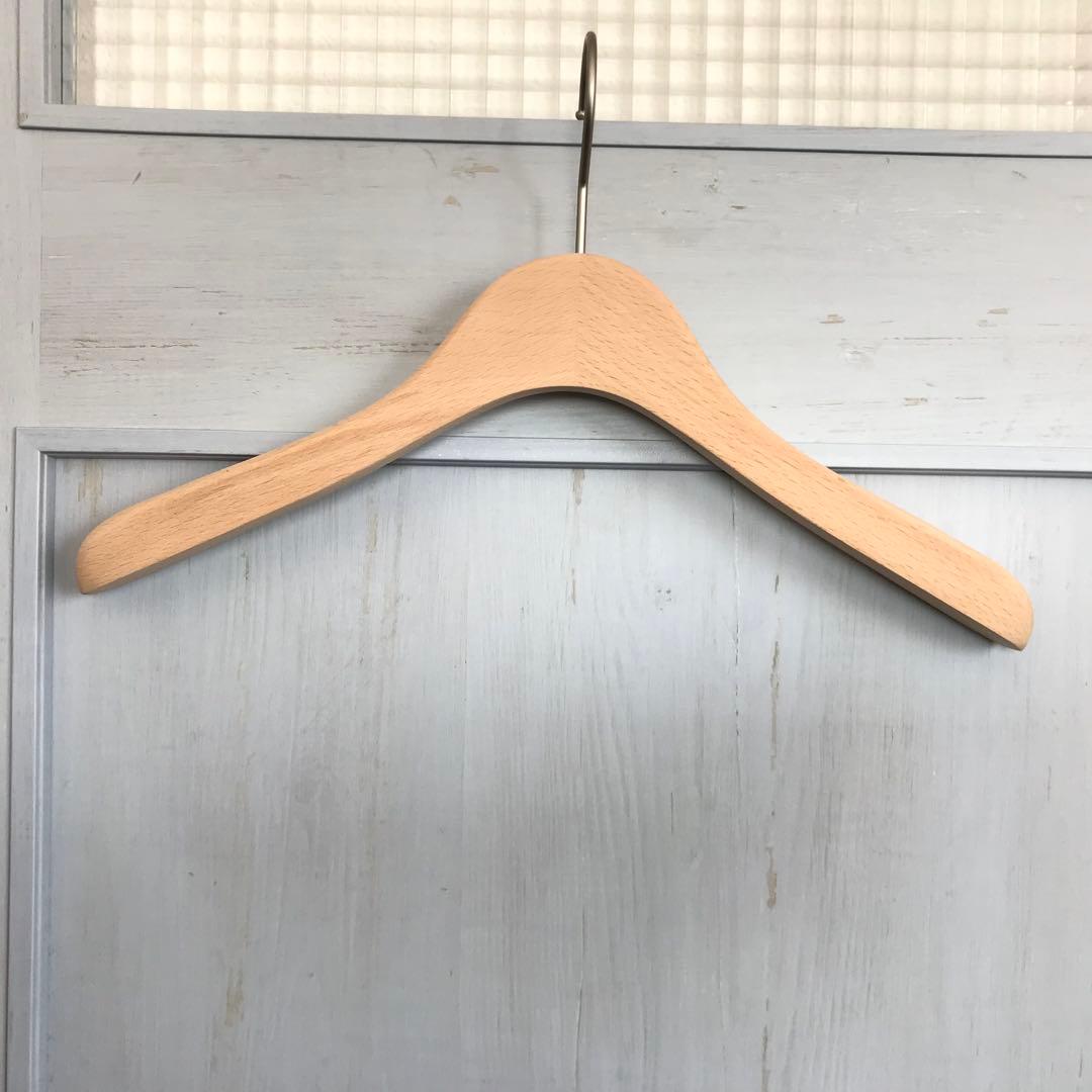 木製ハンガー(ブナ材) 湾曲型 木地/W38cm　30本セット