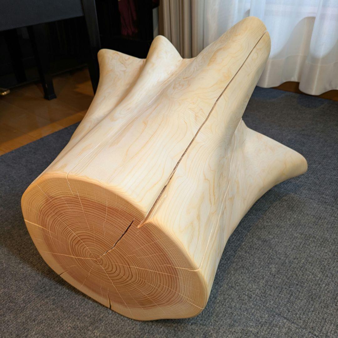 檜　大型　切り株　丸太　椅子　スツール　高さ約44.5㎝