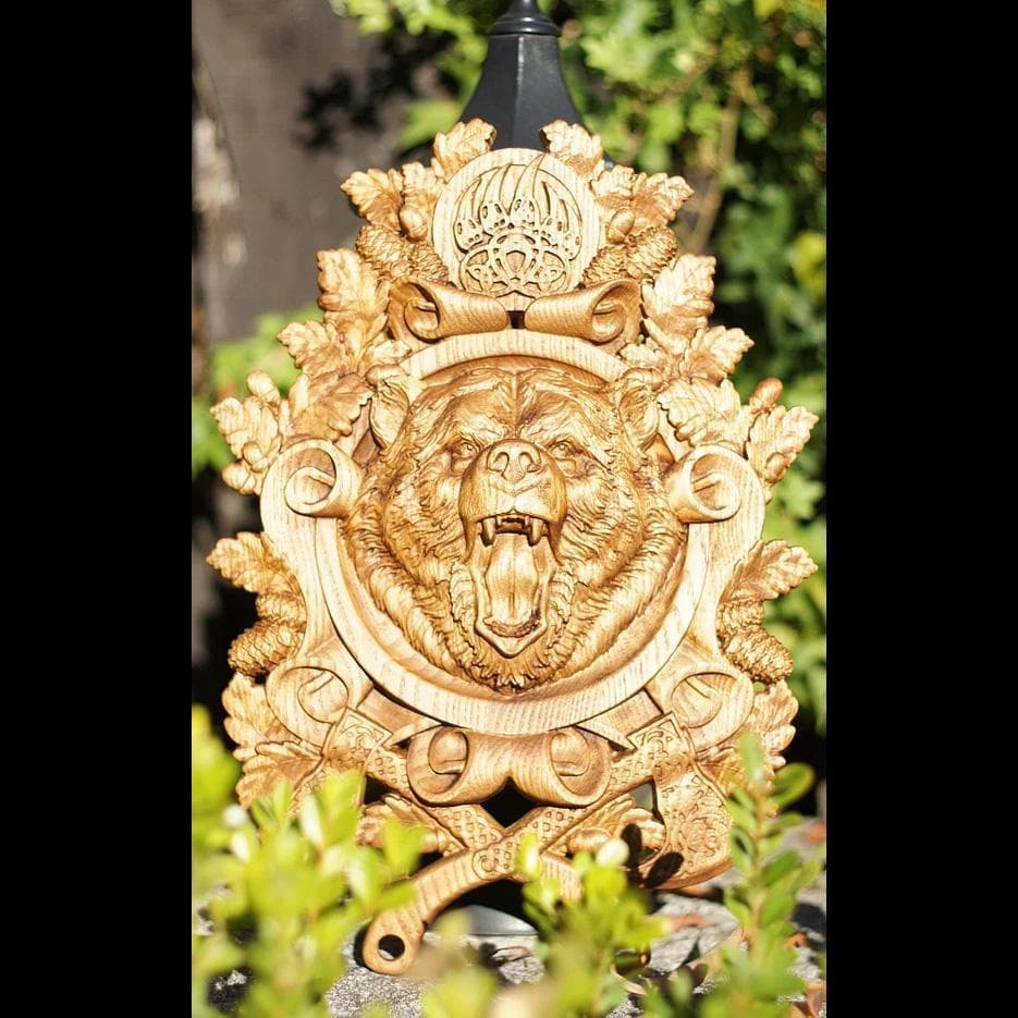 木彫レリーフ ≪熊＝Bear≫ 参次元彫刻