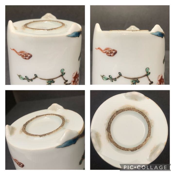 名品　時代　色絵磁器　江戸初期　古九谷　色絵　花鳥香炉　香炉　古伊万里焼