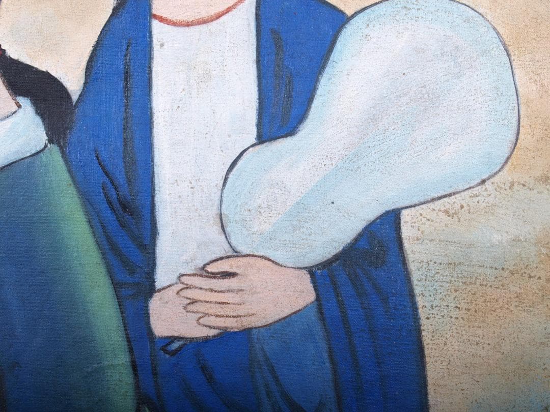 民間美术品　中国時代の油絵　名人？※激安骨董品 Z1340D3-1