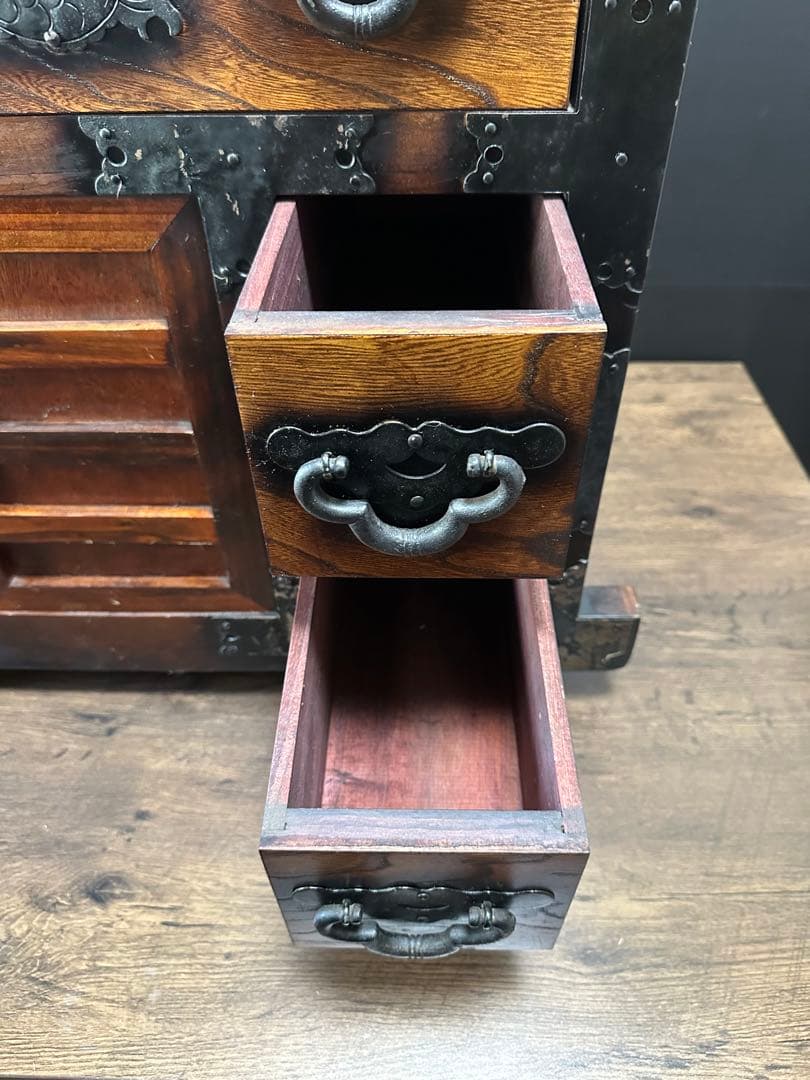 民芸鍵付車箪笥　和家具