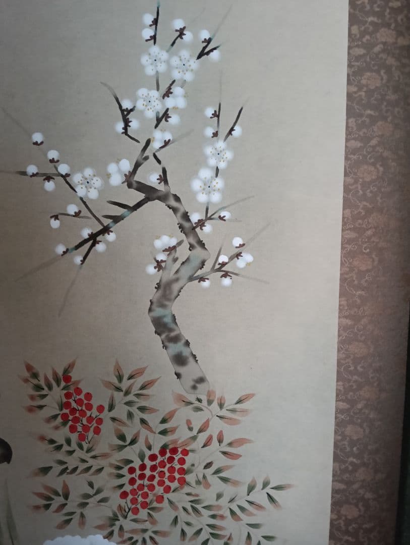 四季の花　東雲画　掛軸