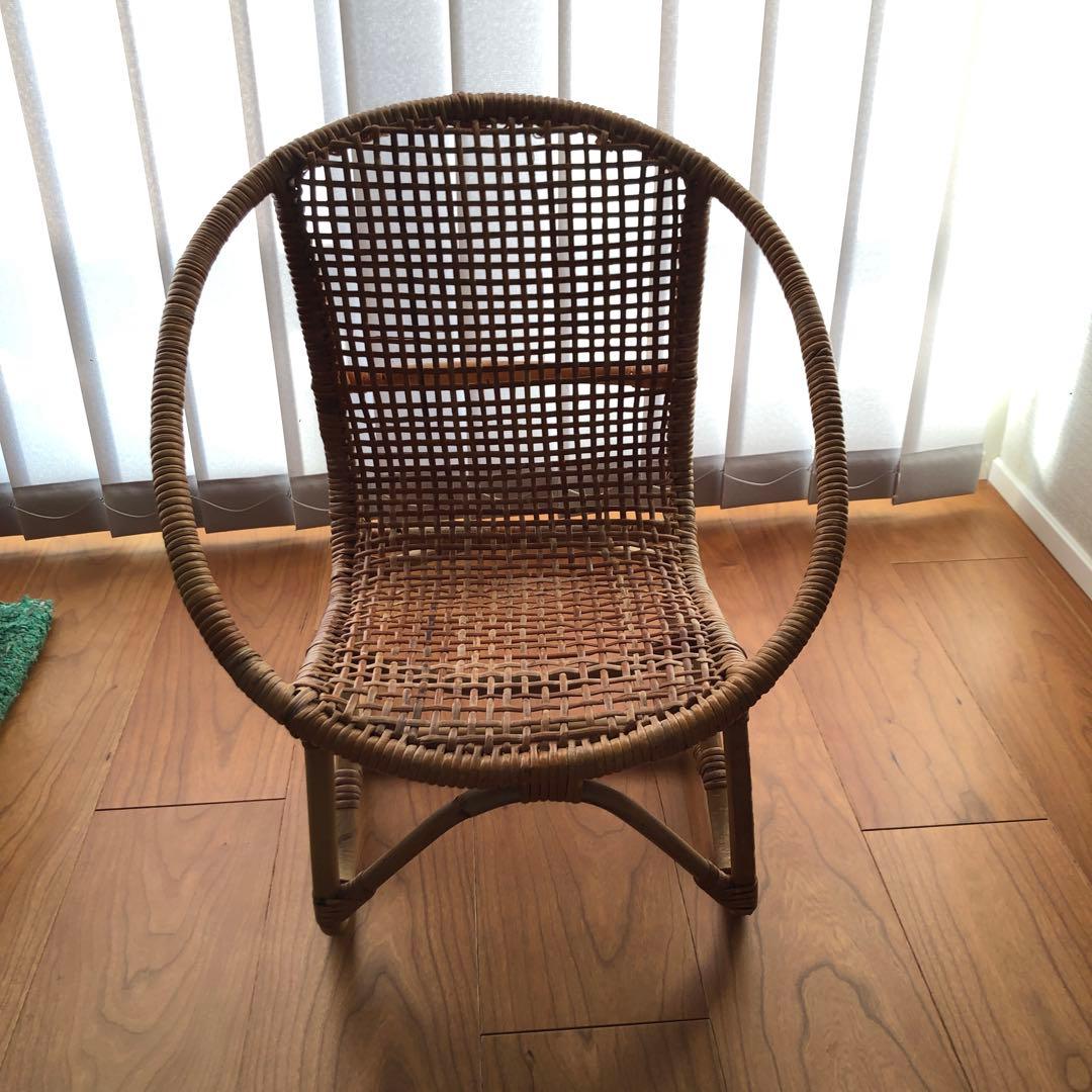 レトロラタン製ミニアームチェア