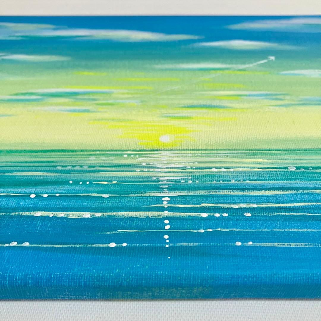 sunrise＊4号キャンバス　絵画　原画　風景画　海　空　夏　朝日　夕日