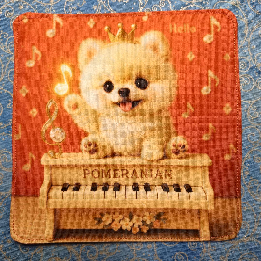 ご確認用Youretia ポメラニアンちゃん柄　4重ハンカチ　ハンドメイド