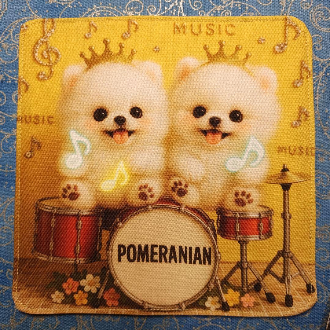 ご確認用Youretia ポメラニアンちゃん柄　4重ハンカチ　ハンドメイド