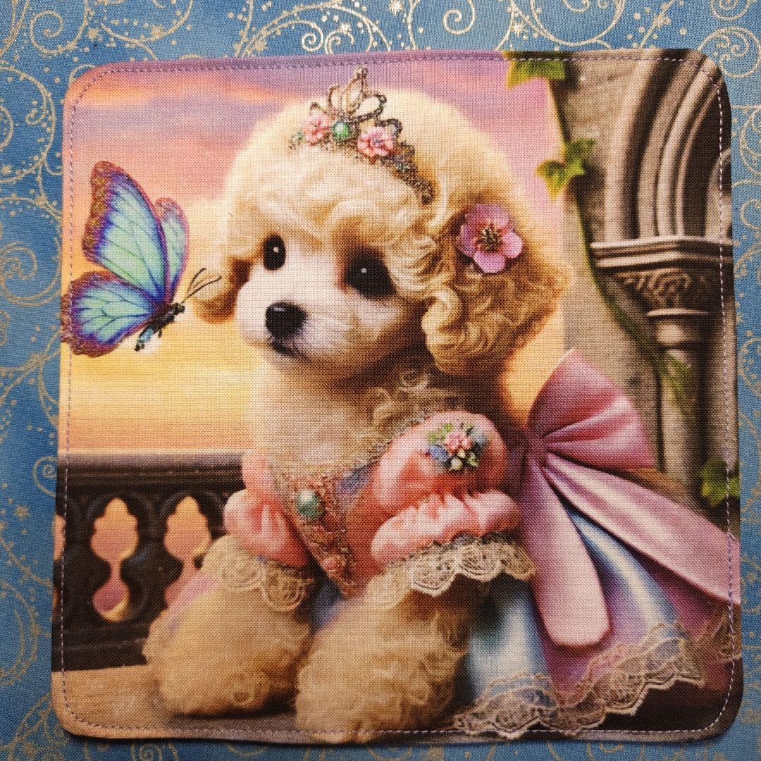 ご確認用Youretia ポメラニアンちゃん柄　4重ハンカチ　ハンドメイド