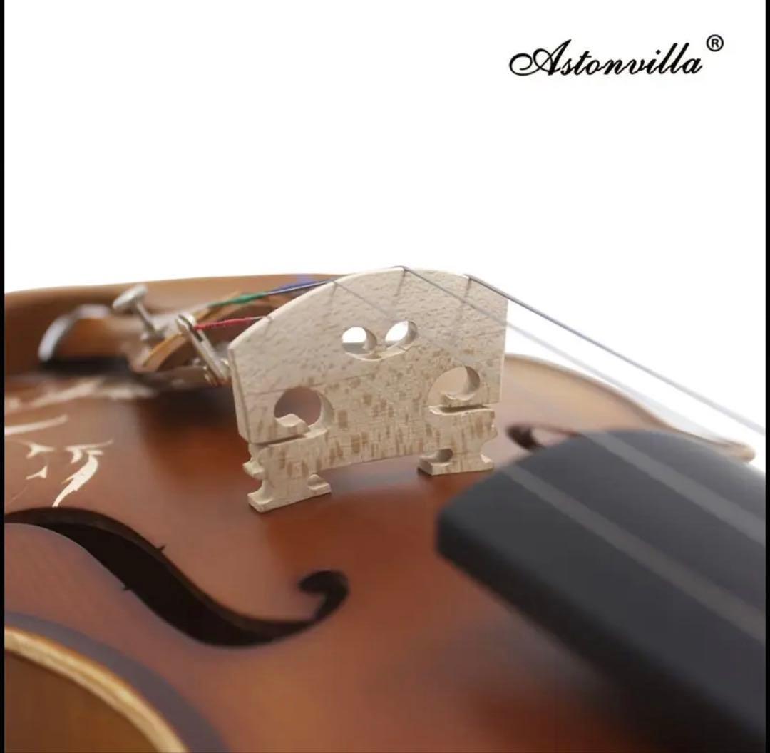 AV-608 バイオリン、パターン入りデザイン、ハンドメイド、専用ケース付き