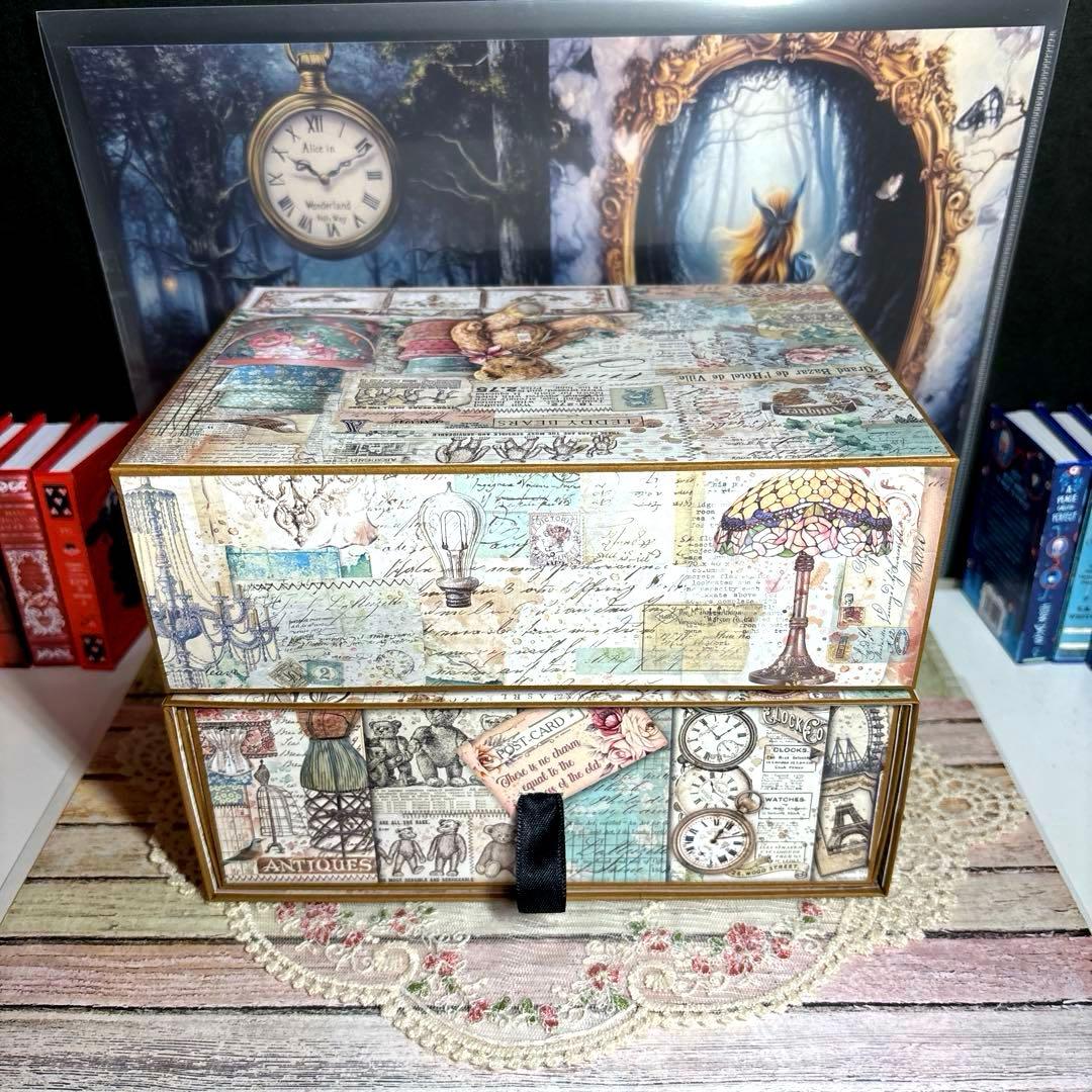 ３０７【新型】スタンペリアBROCANTE おすそ分け引き出し付収納ボックス２段