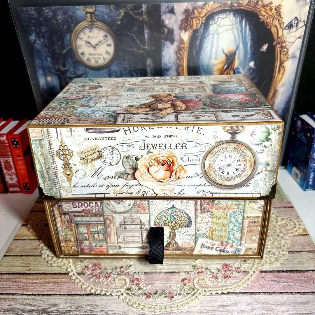 ３０７【新型】スタンペリアBROCANTE おすそ分け引き出し付収納ボックス２段