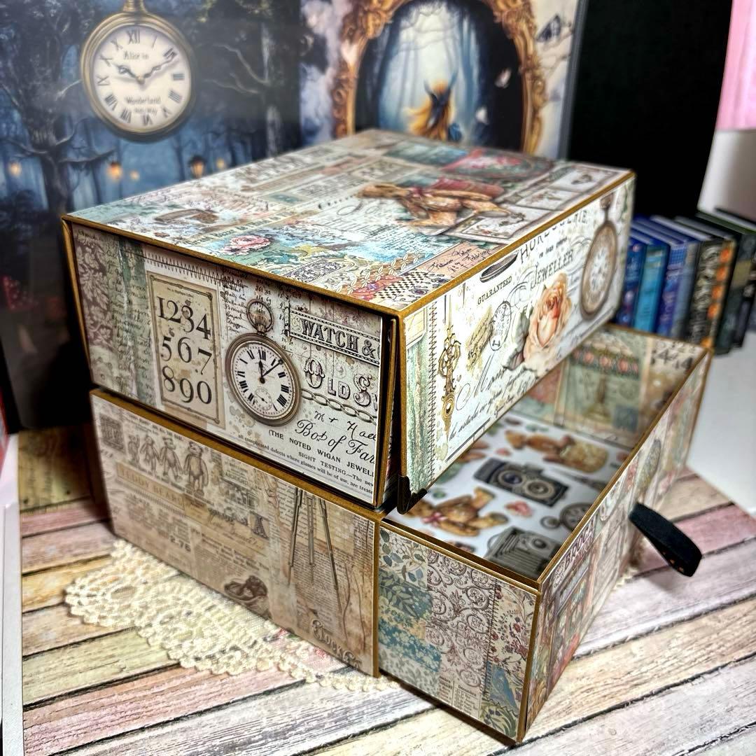 ３０７【新型】スタンペリアBROCANTE おすそ分け引き出し付収納ボックス２段