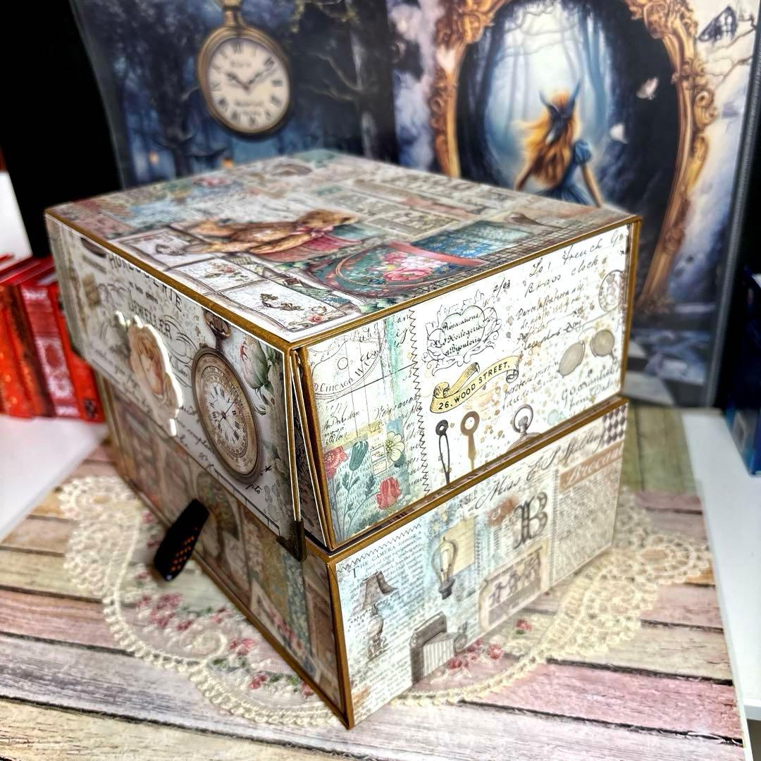 ３０７【新型】スタンペリアBROCANTE おすそ分け引き出し付収納ボックス２段