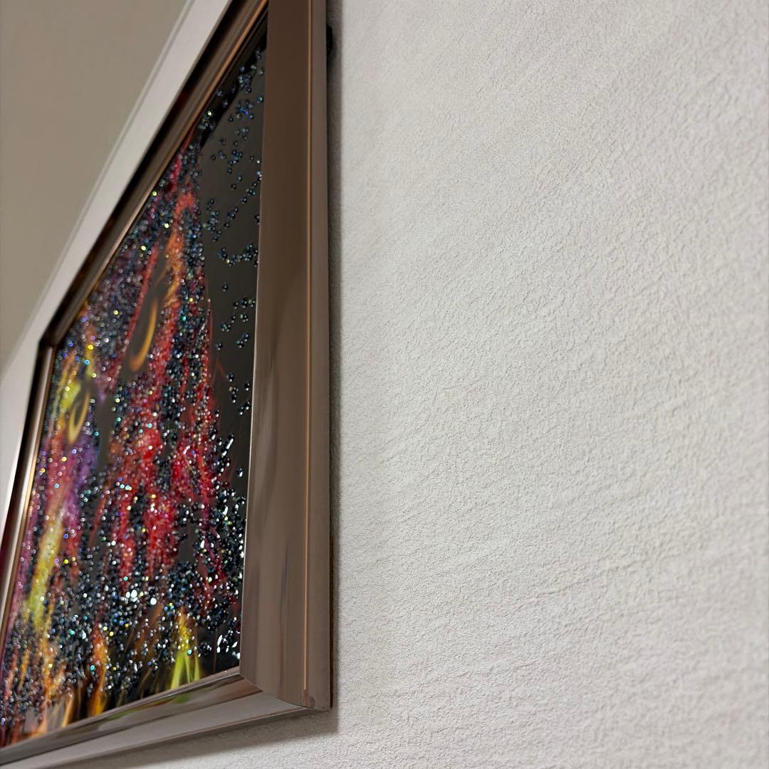 【値下げ】絵画　クリスタルアート　フクロウ　縦65×横85cm