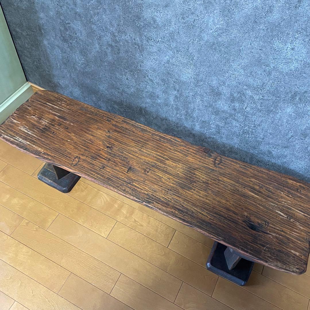 中古　「和」一人卓　花梨　一枚板 天然木　長イス