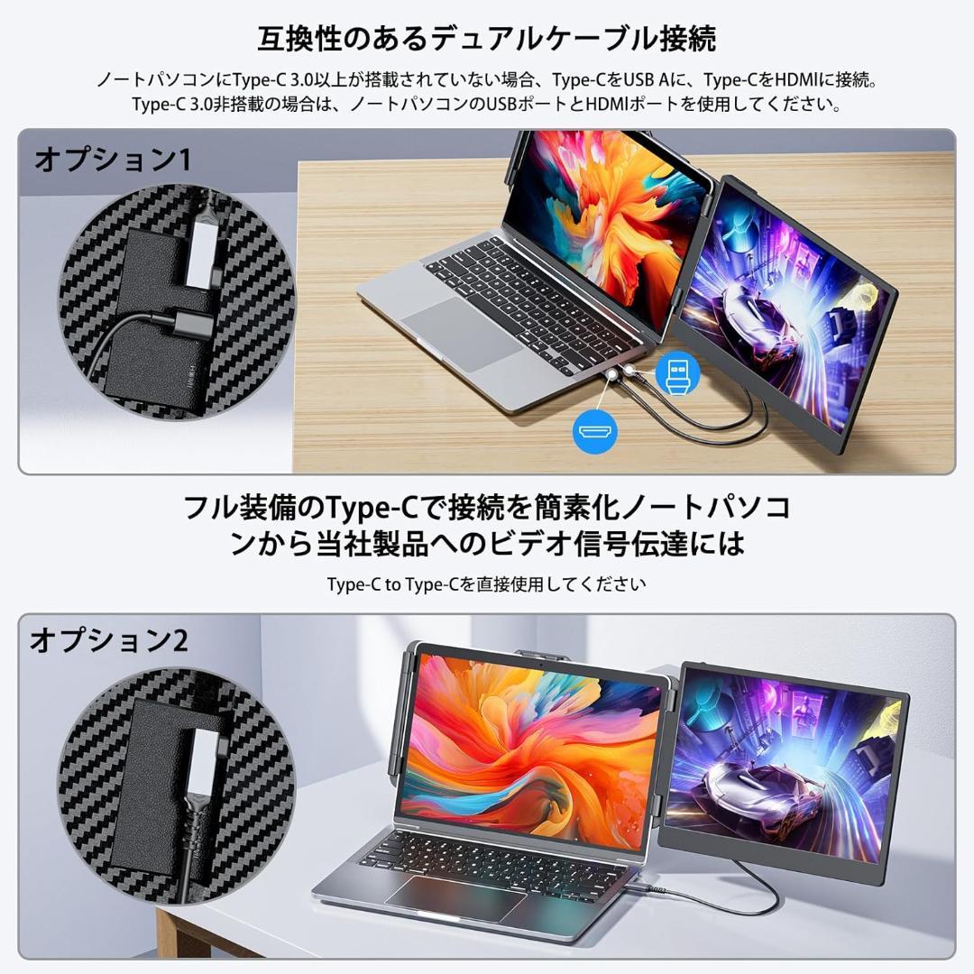 【開封済み・未使用】Laptomo デュアルモニター　S1　14インチ　フルHD