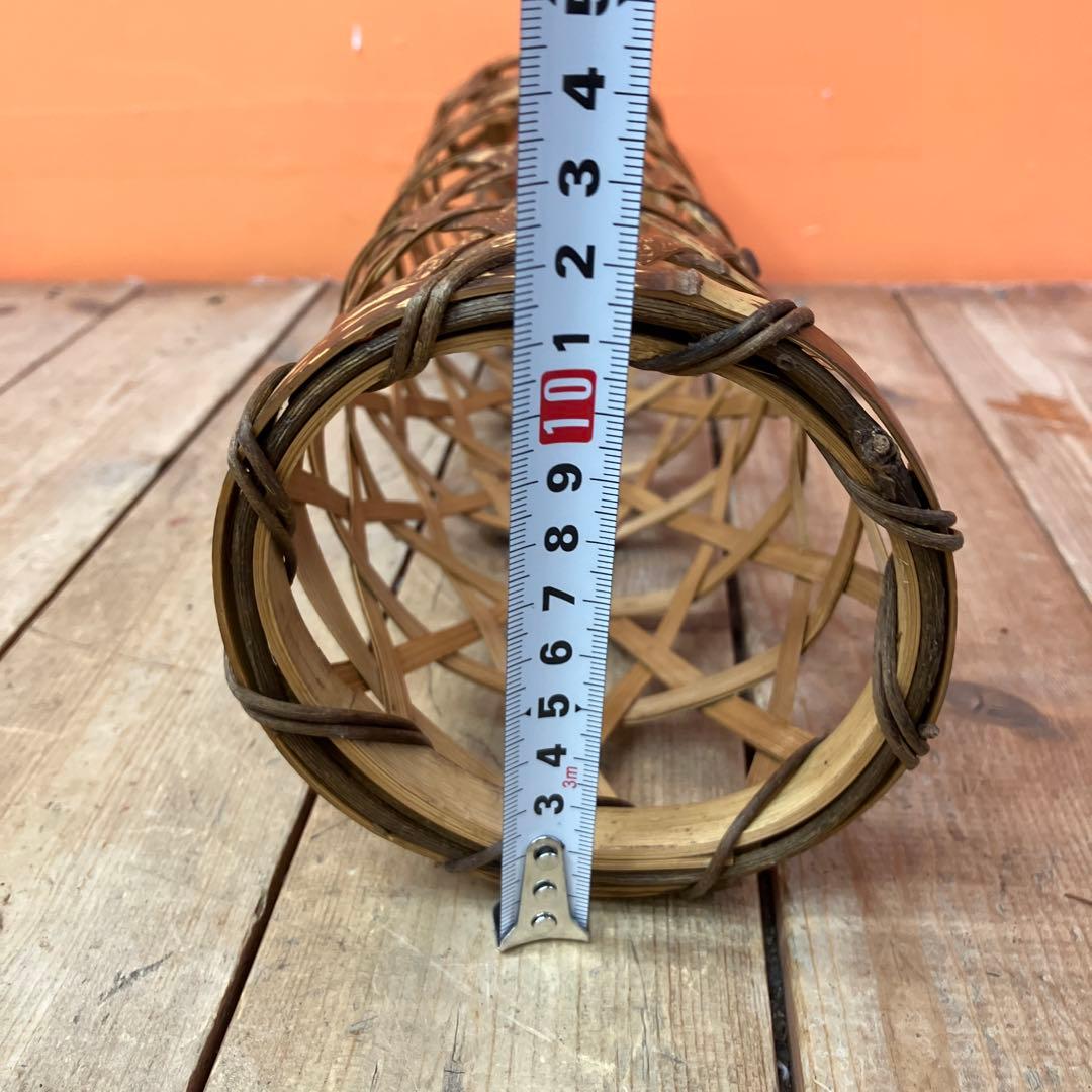 B-壁 竹細工 花籠 花器 花入れ 竹編み 伝統工芸 和モダン アンティーク