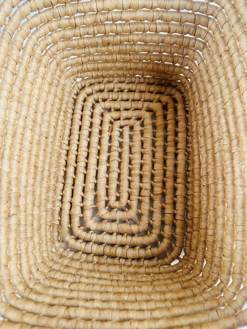 おまとめ　カントリー調バスケット持ち手及び縁まわり布張り46✕38✕27cm