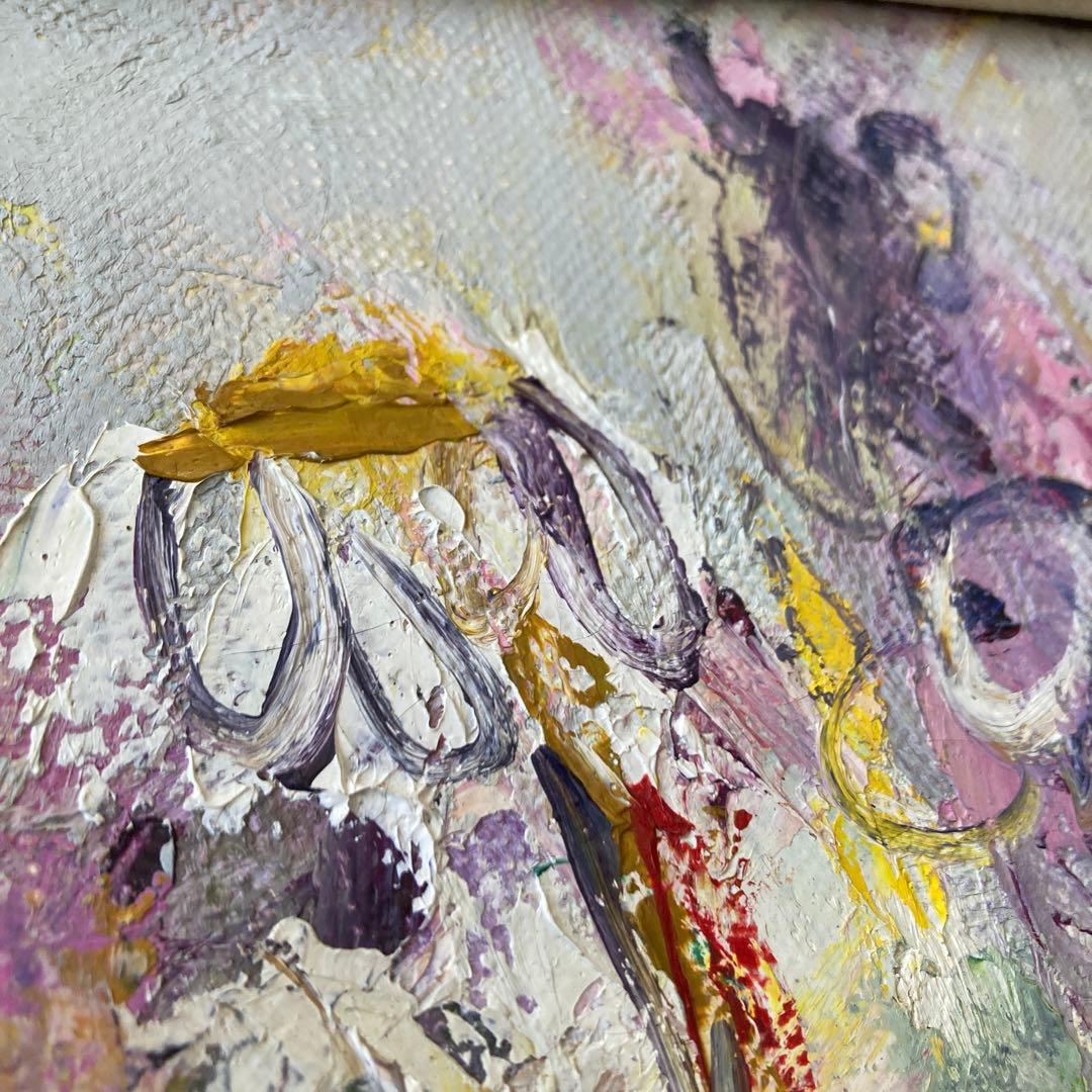 油彩画　アンティーク調額縁　ポピー　F6