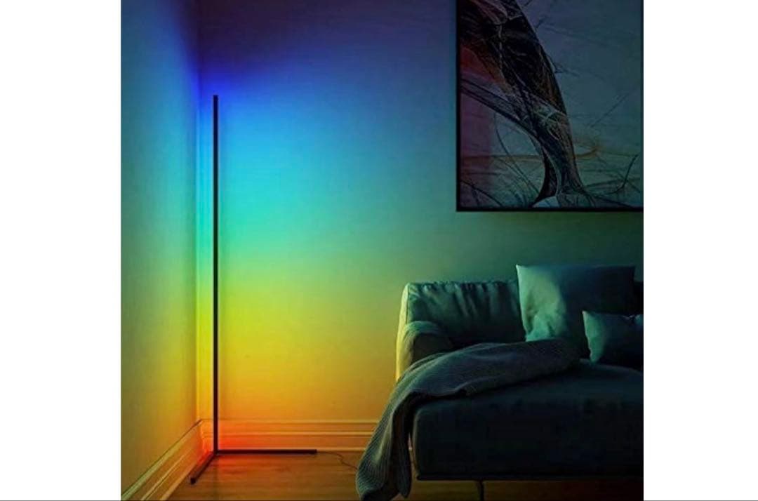 ミニマリスト LEDコーナーフロアランプ ブラック