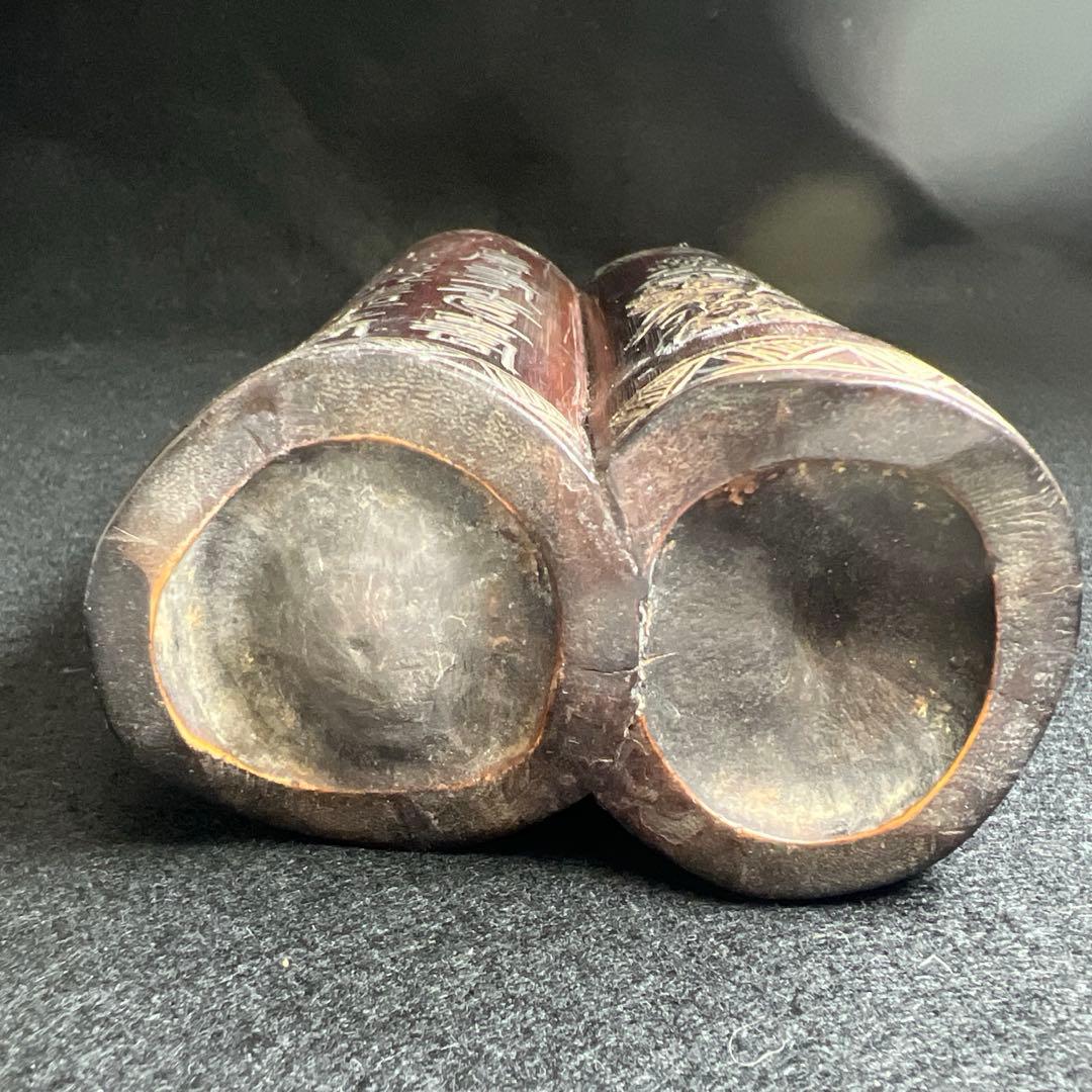 専用中国古玩　竹製筆筒　高さ約12.5㎝/144g 東Y8-0220☆2Fタルサ