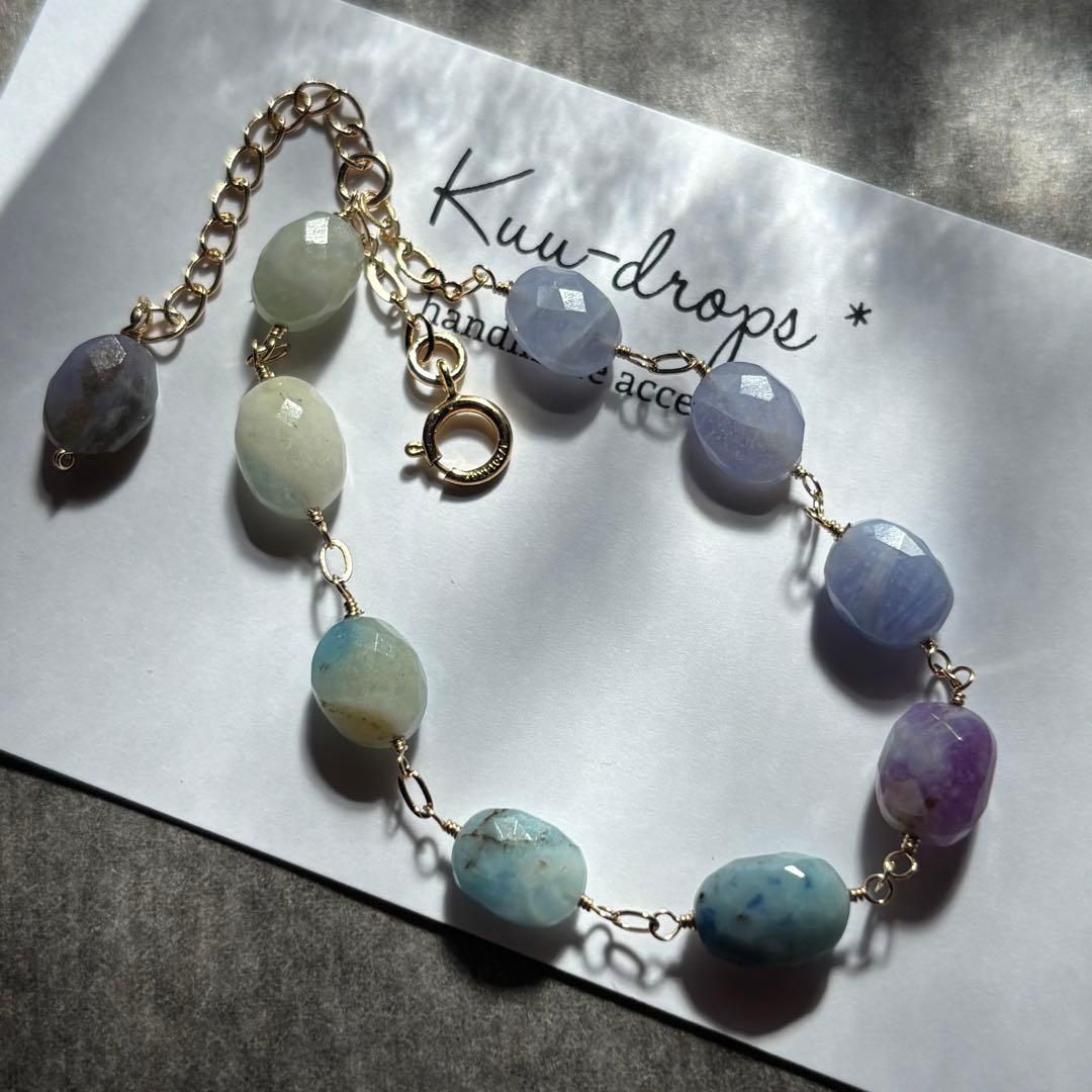 ♦︎希少♦︎ハックマナイト＆アフガナイト✴︎14kgfブレスレットB192