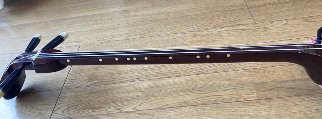 沖縄三線 ヘビ皮 3弦 手作り　ケース付き バチ付き 教室購入品