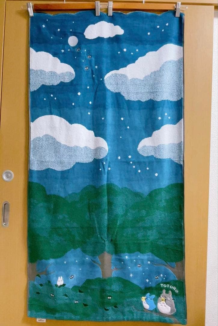 3枚組　となりのトトロ デザインバスタオル 森と夜空の幻想的な風景 コットン