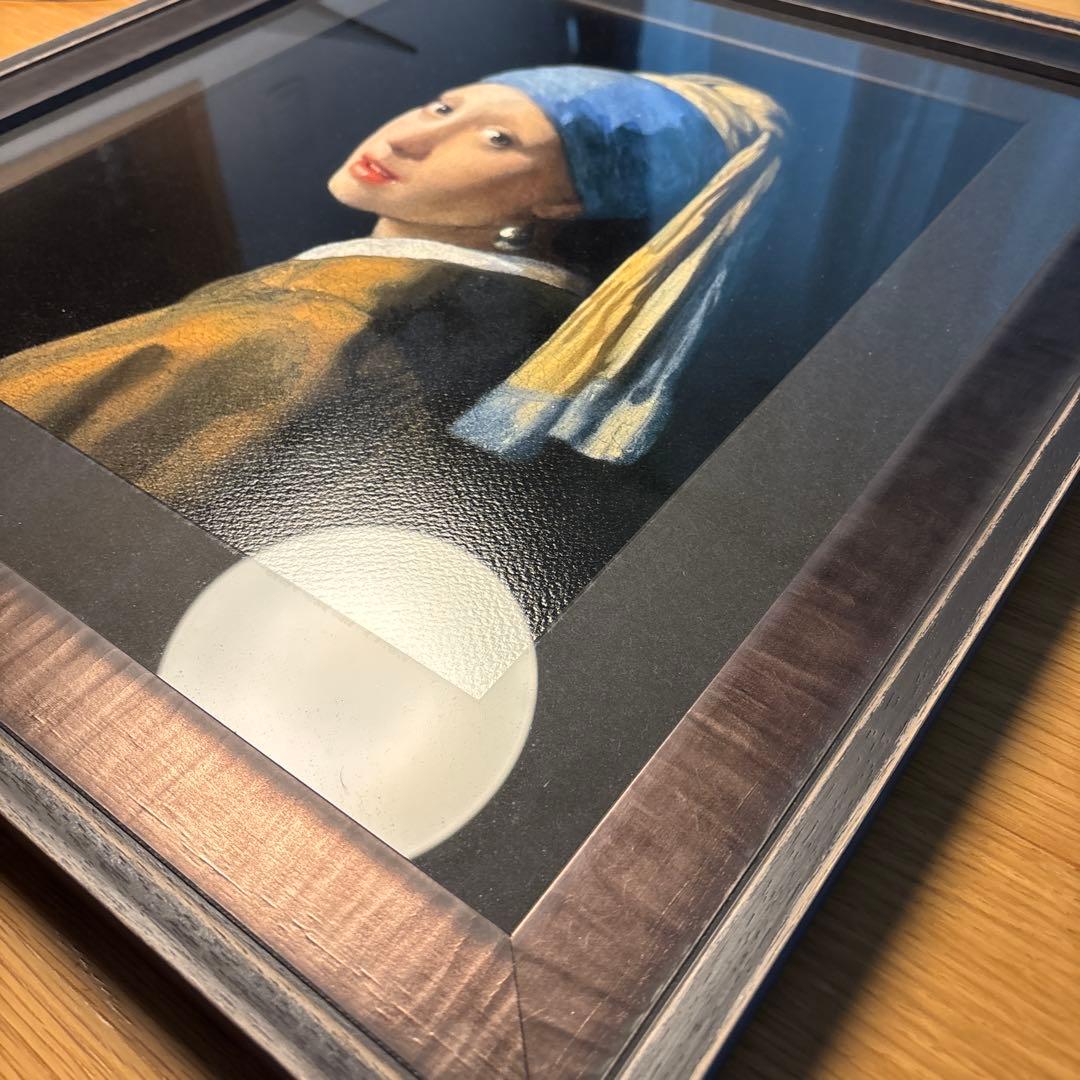 ヨハネス・フェルメール 真珠の耳飾りの少女 絵画 フレーム付き