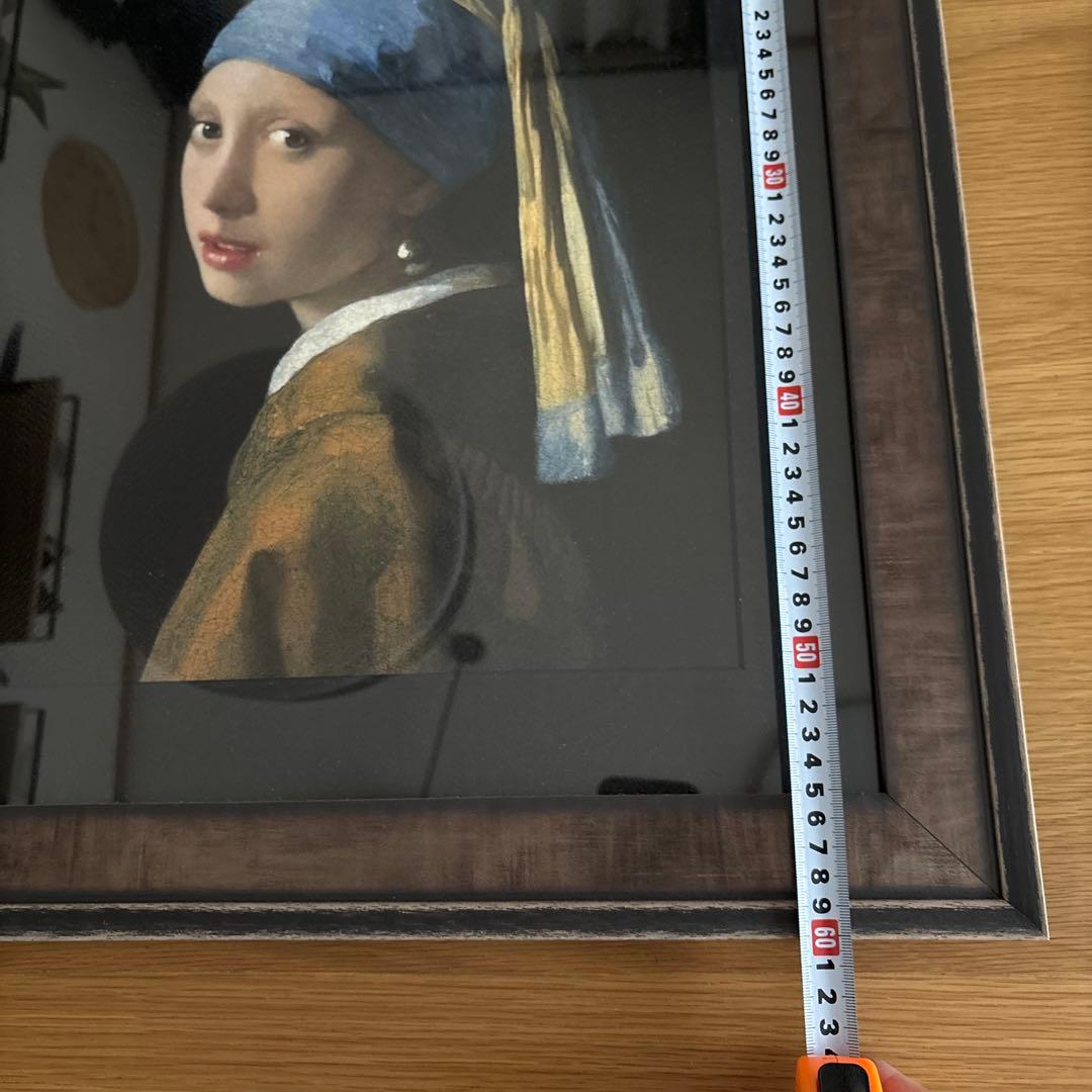 ヨハネス・フェルメール 真珠の耳飾りの少女 絵画 フレーム付き