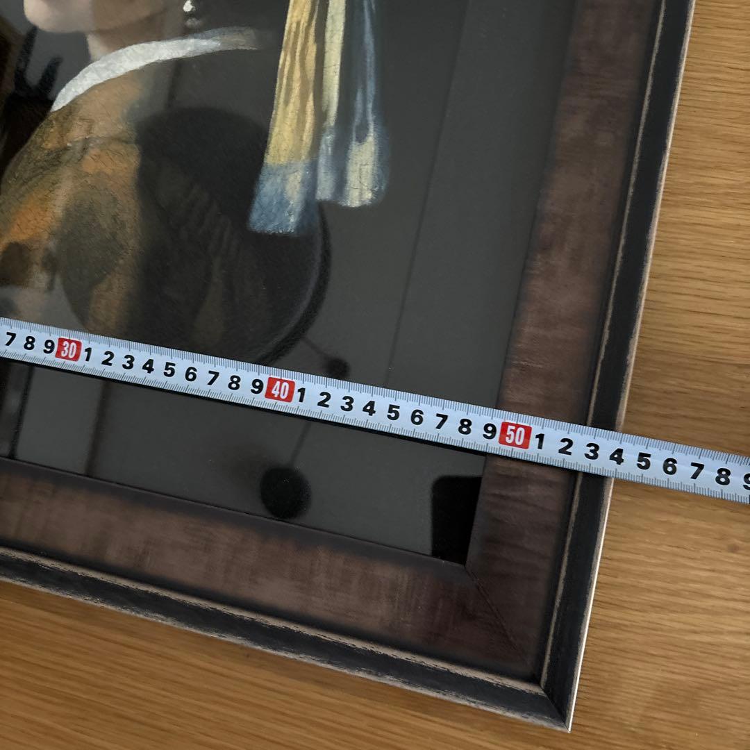 ヨハネス・フェルメール 真珠の耳飾りの少女 絵画 フレーム付き