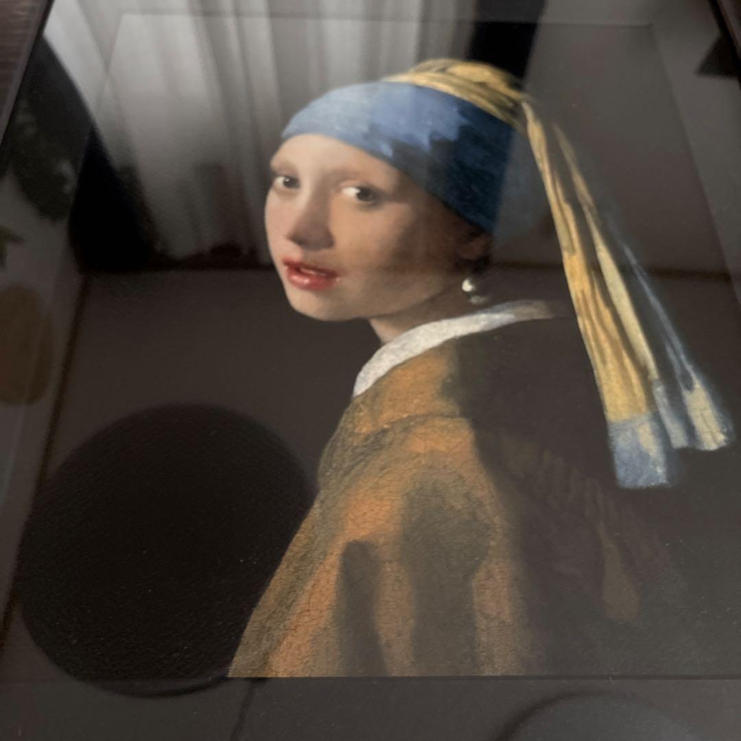 ヨハネス・フェルメール 真珠の耳飾りの少女 絵画 フレーム付き