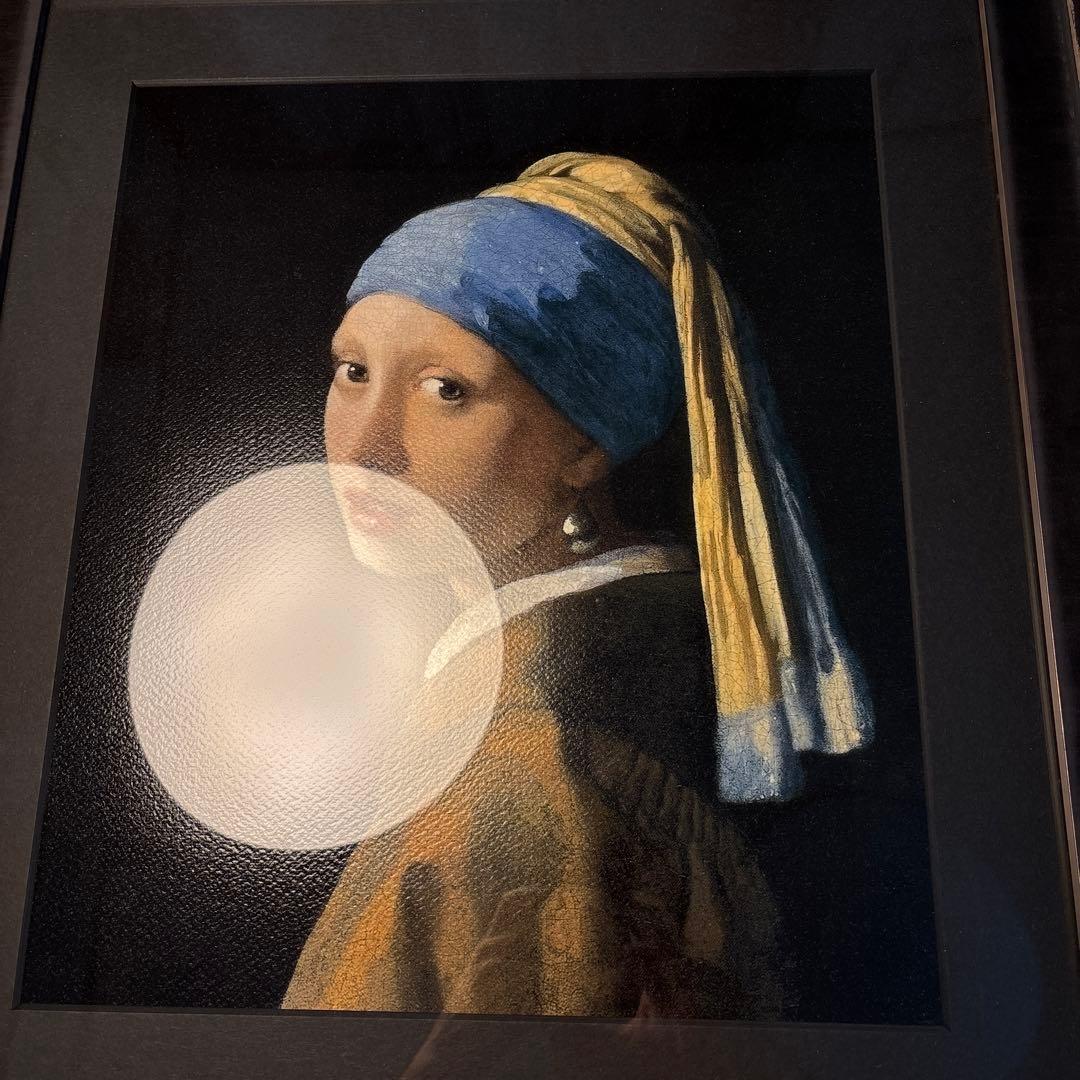 ヨハネス・フェルメール 真珠の耳飾りの少女 絵画 フレーム付き