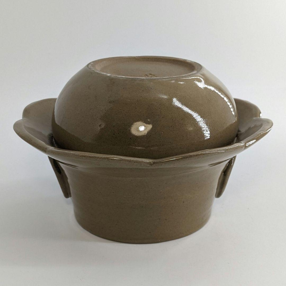 宮川陽仙 虫明焼 耳付水指 茶道具 茶器 食器 容器 抹茶 工芸品 茶陶 茶の湯