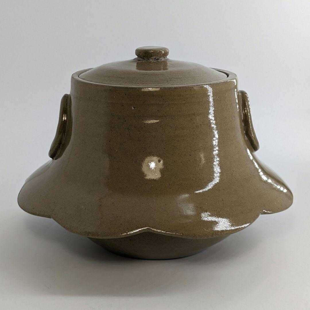 宮川陽仙 虫明焼 耳付水指 茶道具 茶器 食器 容器 抹茶 工芸品 茶陶 茶の湯