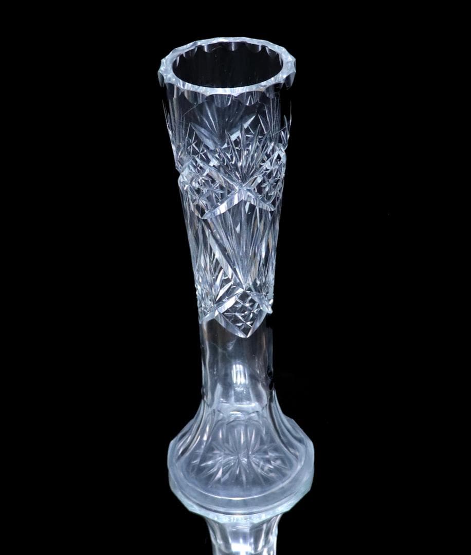 オールド・バカラ 1890年頃 幻のモデル 大型 32cm 切子花瓶 壺 星形