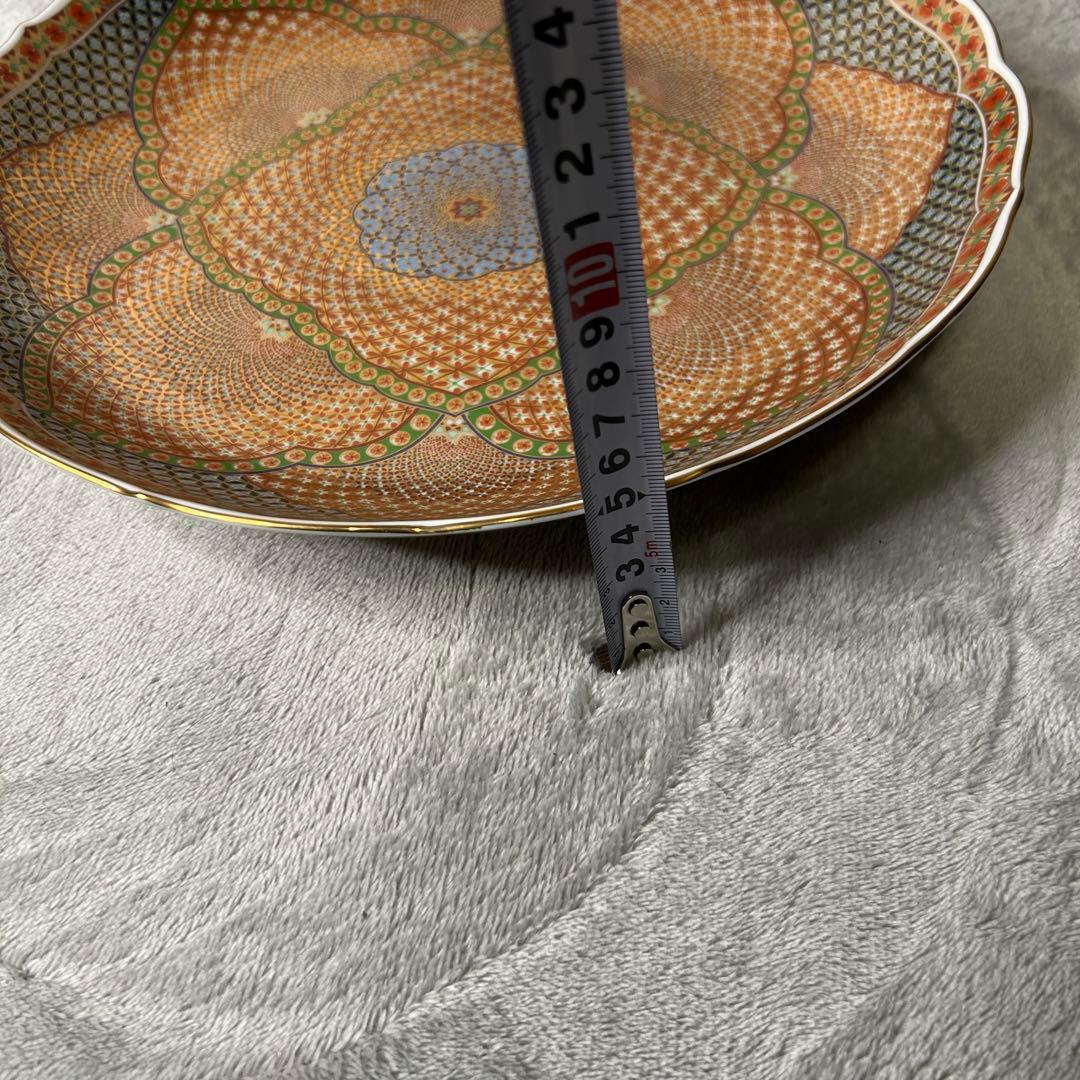 【極美品】前畑陶器 庫山窯 献上手金彩 盛鉢 大皿 幅30cm 金縁 飾皿