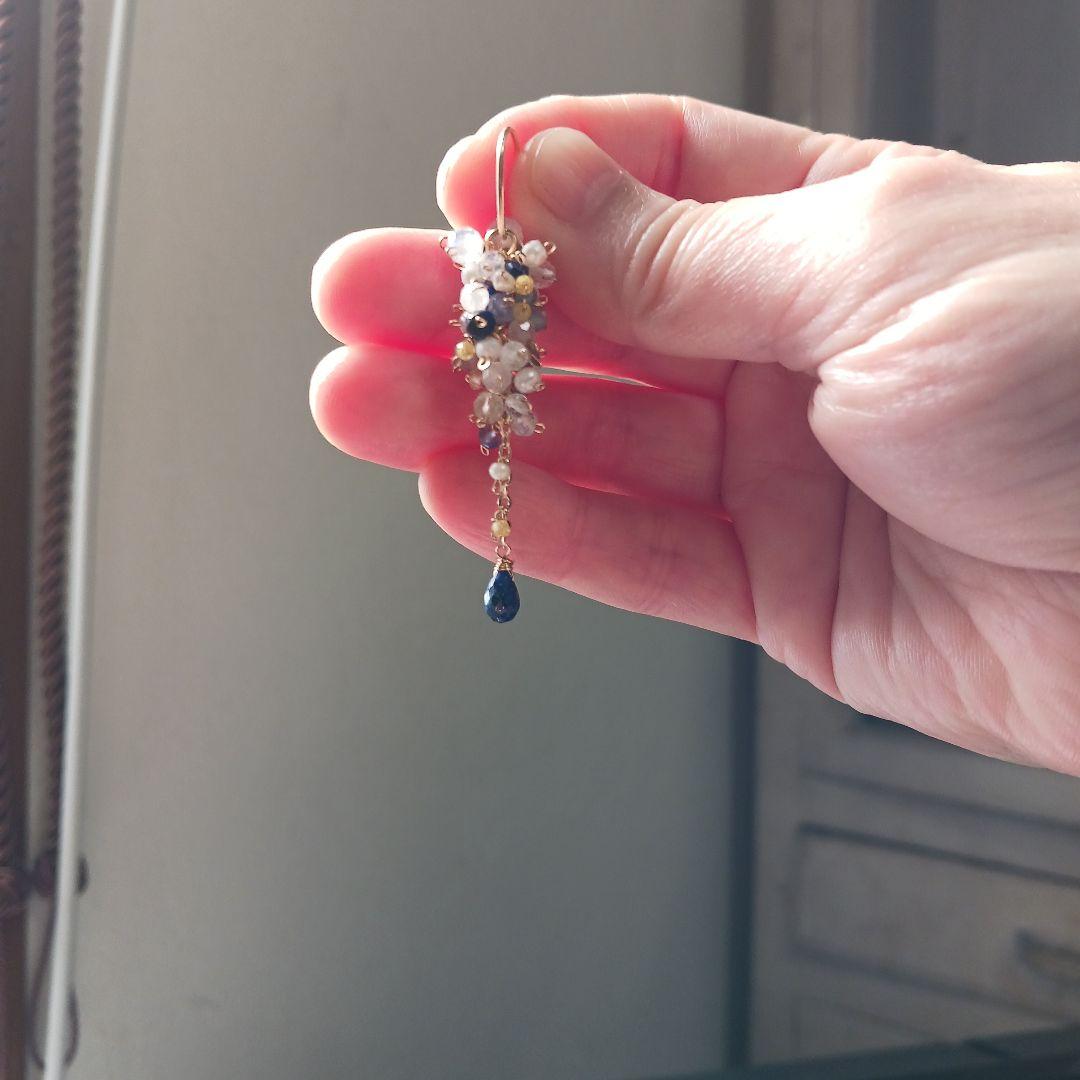 チャムチャム様現品限り　旧冬の夜空のピアス他　14kgf