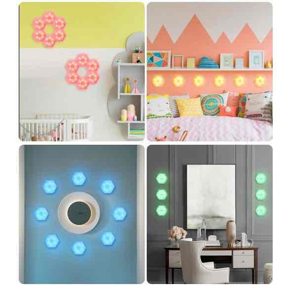 【3セット】 LEDナイトライト イルミネーション ウォールライト　電池式　防災