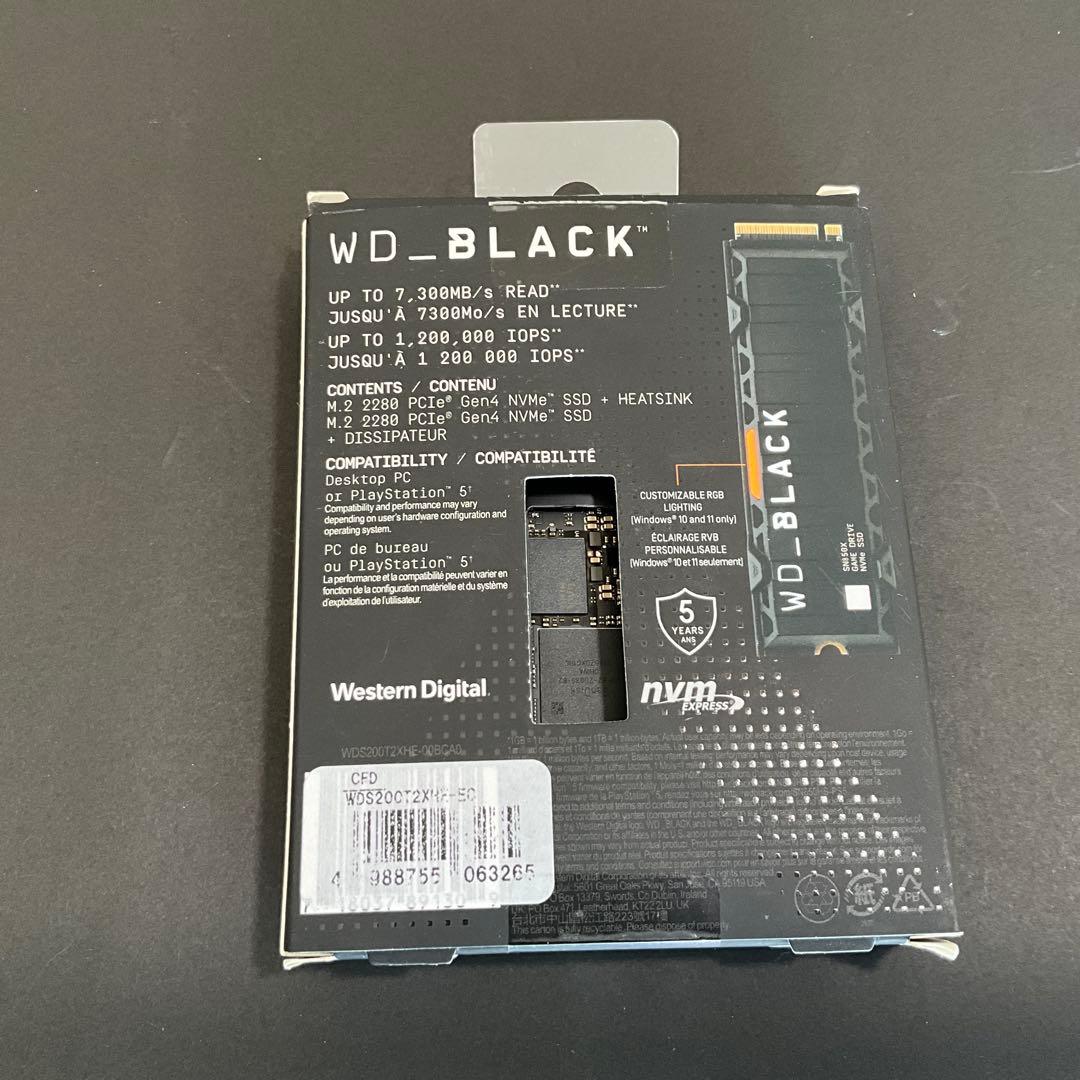 【ジャンク品】WD_BLACK SN850X 2TB NVMe SSD