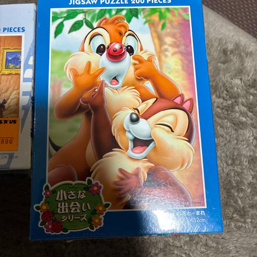 廃盤品当時物旧Disney　チップとデール ジグソーパズル 小さな出会い、思い出