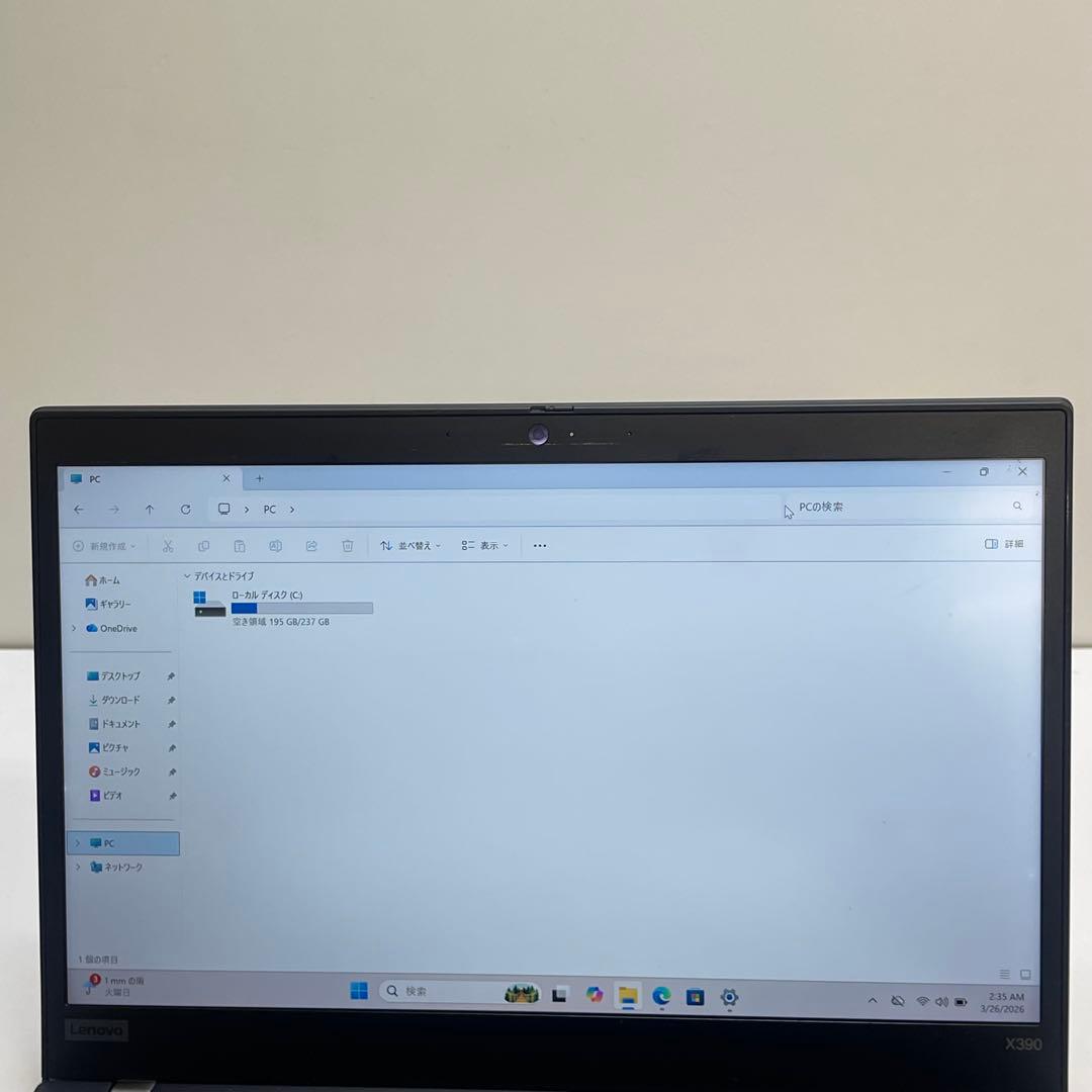 レノボ Thinkpad X390 i5-8265U 8GB SSD256GB