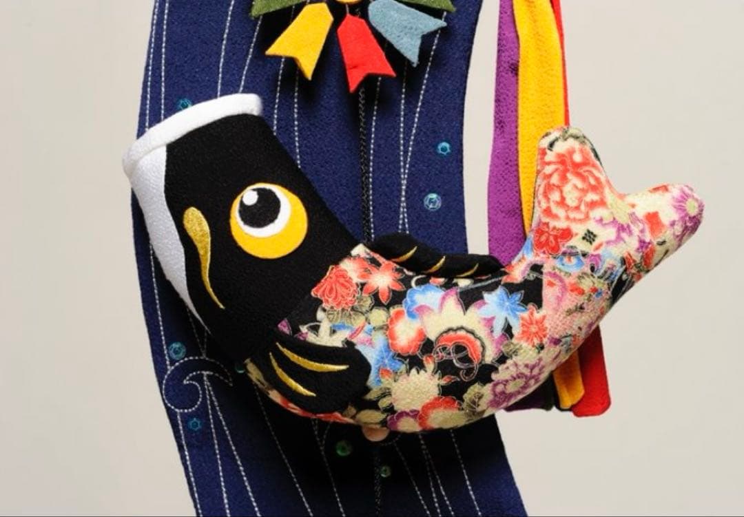 鯉の滝登り　室内用　95cm　鯉のぼり　つるし飾り　ちりめん　高級 室内鯉　龍