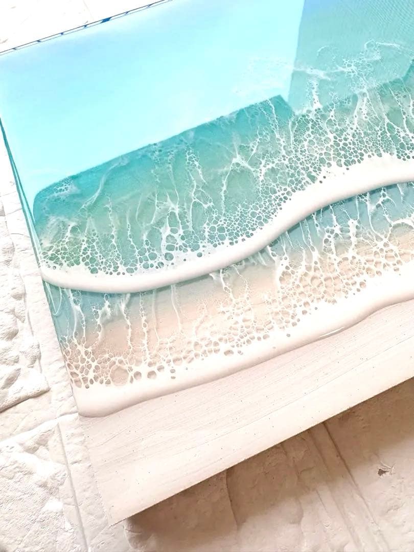 新しい波に乗りたい方へ　深呼吸する海　海アート　45×22 ×1.7cm