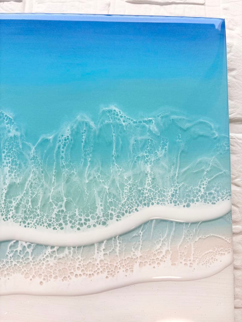 新しい波に乗りたい方へ　深呼吸する海　海アート　45×22 ×1.7cm