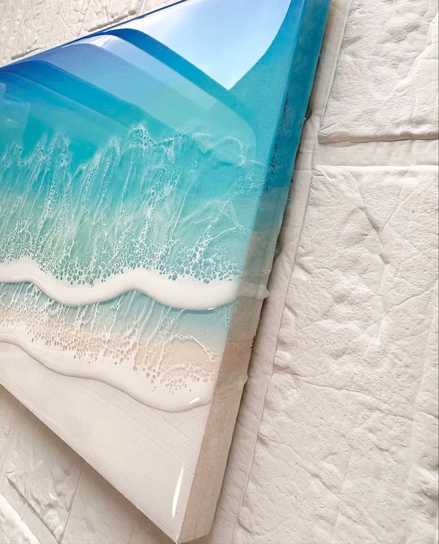 新しい波に乗りたい方へ　深呼吸する海　海アート　45×22 ×1.7cm